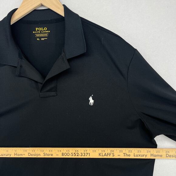 POLO RALPH LAUREN Shirt Mens XL Performance Polo Golf Long Sleeve Pique Black - Picture 13 of 15